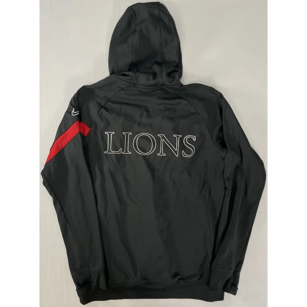 Men's Nike Dri Fit Pullover Gray Red Lions‎ Size M Athletic Sporty Fleece Lined